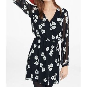 Express Floral Elastic Waist Fit And Flare Dress